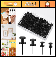 100Pcs Double-Headed Thumb Tacks Push Pins for Bulletin Board Cork Board - Bla