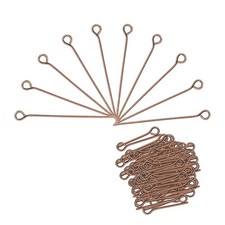 200Pcs Eye Pins Jewelry Findings Eye Pins 30mm Iron Eye Pins Red Copper