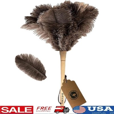 Ostrich Feather Duster Eco-Friendly Dust Remover W/ Ergonomic Handle Cleaning US