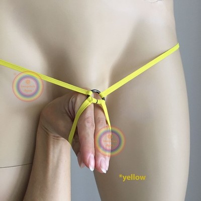 Unisex Crotchless G string Mature Liffting effect Yellow - MEDIUM or custom USA