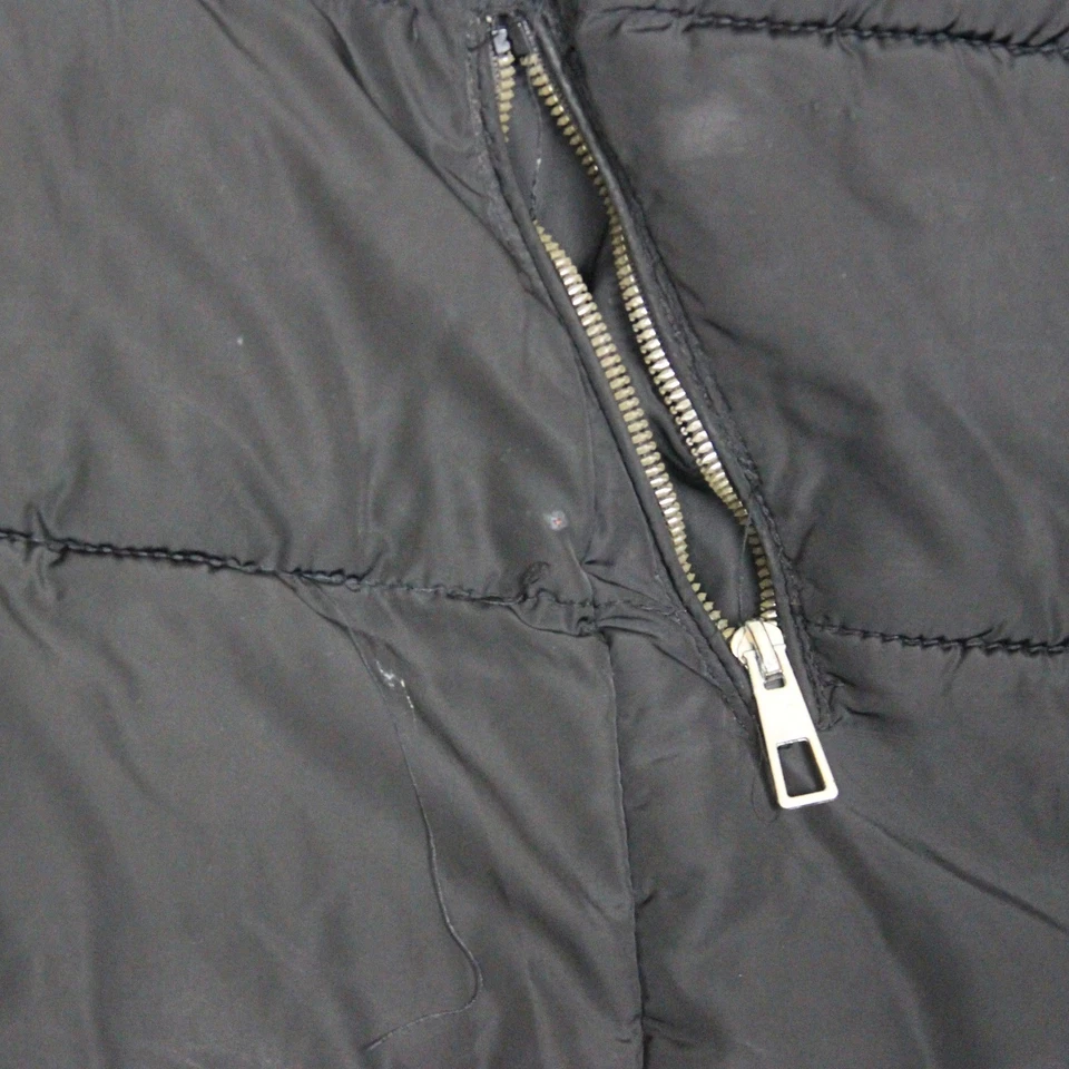 Abrigo acolchado negro de piel sintética con capucha y bolsillos delanteros chaqueta para mujer YMI Collection 3X Foto 3 de 4