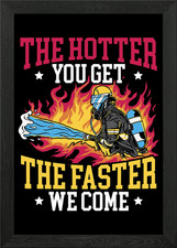 Listing image for Fireman Fire Rescue Framed Wall Art Poster Canvas Print Picture