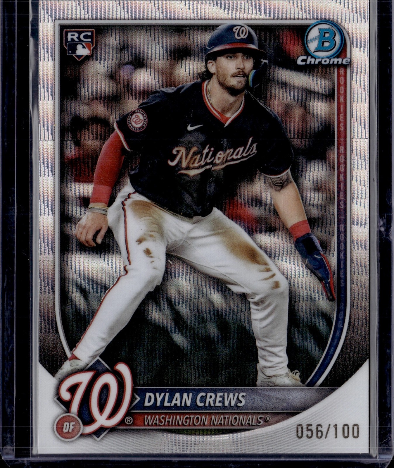 2025 Bowman Chrome Dylan Crews Wave Refractor Rookie 056/100