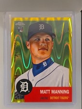 2022 Topps Chrome Anniversary - Matt Manning #444 Yellow RayWave Refractor /250
