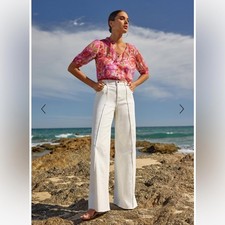 Johnny Was The Braided Wide Leg Jeans White 30