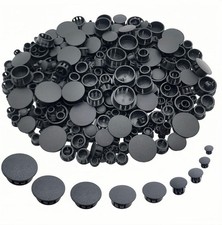 360 Pcs 9 Sizes Plastic Hole Plugs Flush Type Hole Plugs Snap in Locking Black