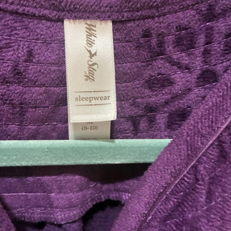 White Stag Sleepwear Women Purple Duster Dress Medium 8-10 - Image 3 of 4
