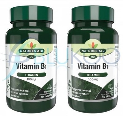 Natures Aid Vitamin B1 (Thiamin) 100mg - 90 Tabs (2er Pack)