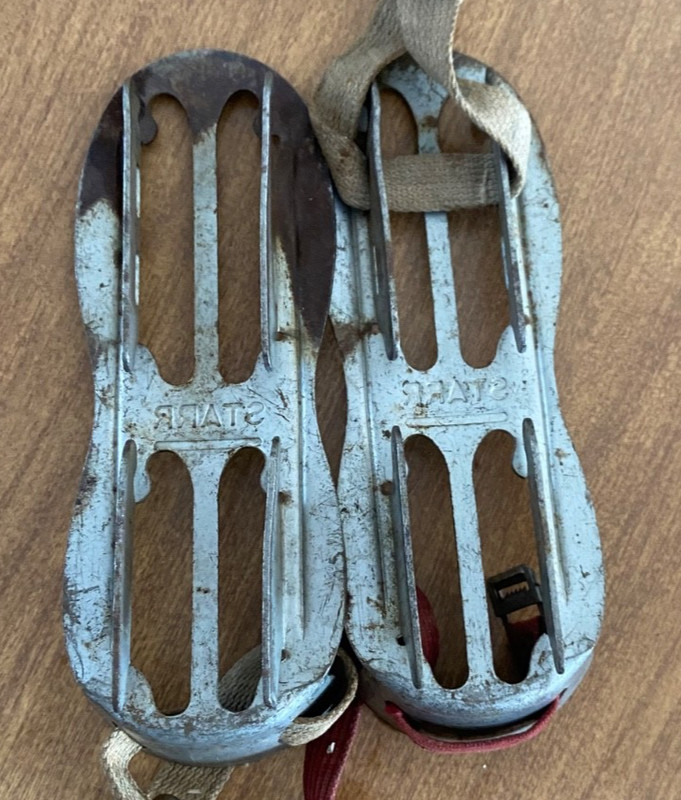 Primitive Vintage Ice Skates by Starr.  Double Blade Children Buckle