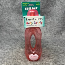 Ansa Gerber Easy to Hold Baby Bottle Pink Vintage 80s Doll Prop Plastic Hole