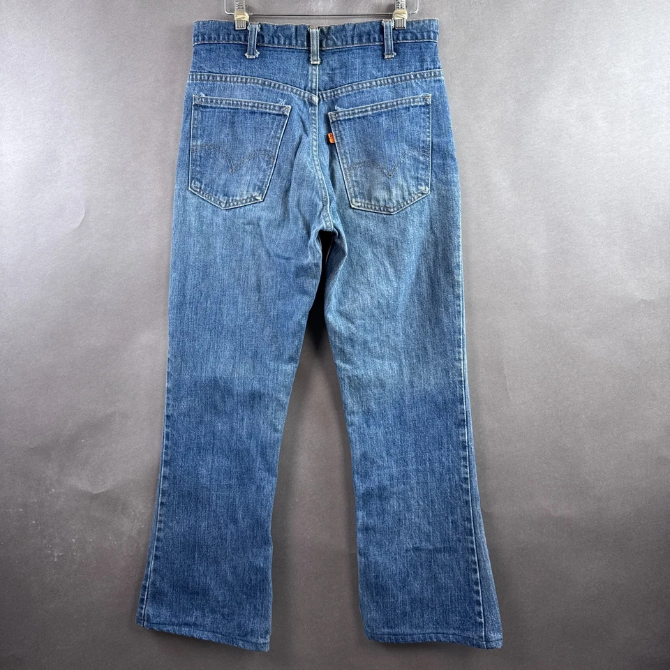 Vintage Levis 646 Jeans Mens 32x30 Blue 70s Orange Tab Bell Bottom Flared Talon - Image 4 of 4