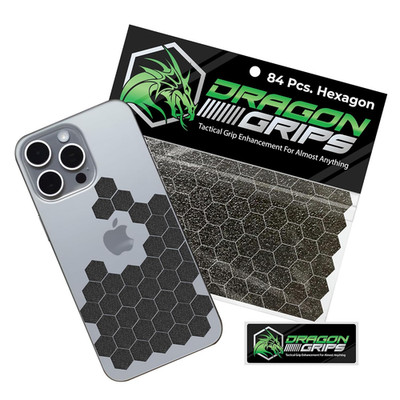 Black Rubber Grip Tape - 84 Precut Hex Griptape Stickers (Pack of 1), Non-Slip A