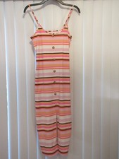 No Boundaries Women's Juniors Striped Pull Over Midi Sundress L 11-13 B 68