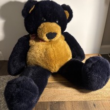 "Oso de peluche vintage Dakin 1992 Jumbo Bear 26"" con lazo de guinga"