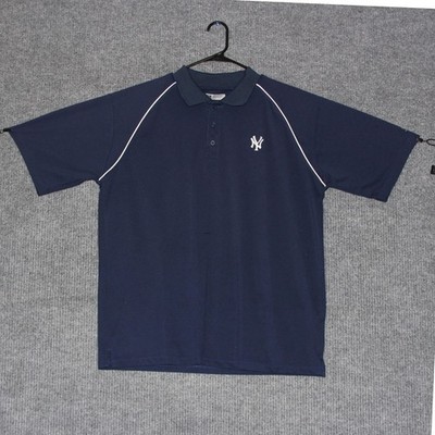 MLB Major League Baseball Navy Blue Polo Shirt XL EG New York Yankees Mens