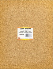 Hygloss Cork Sheets Self-Adhesive 2mm Thick 2/Pkg-8.5"X11"