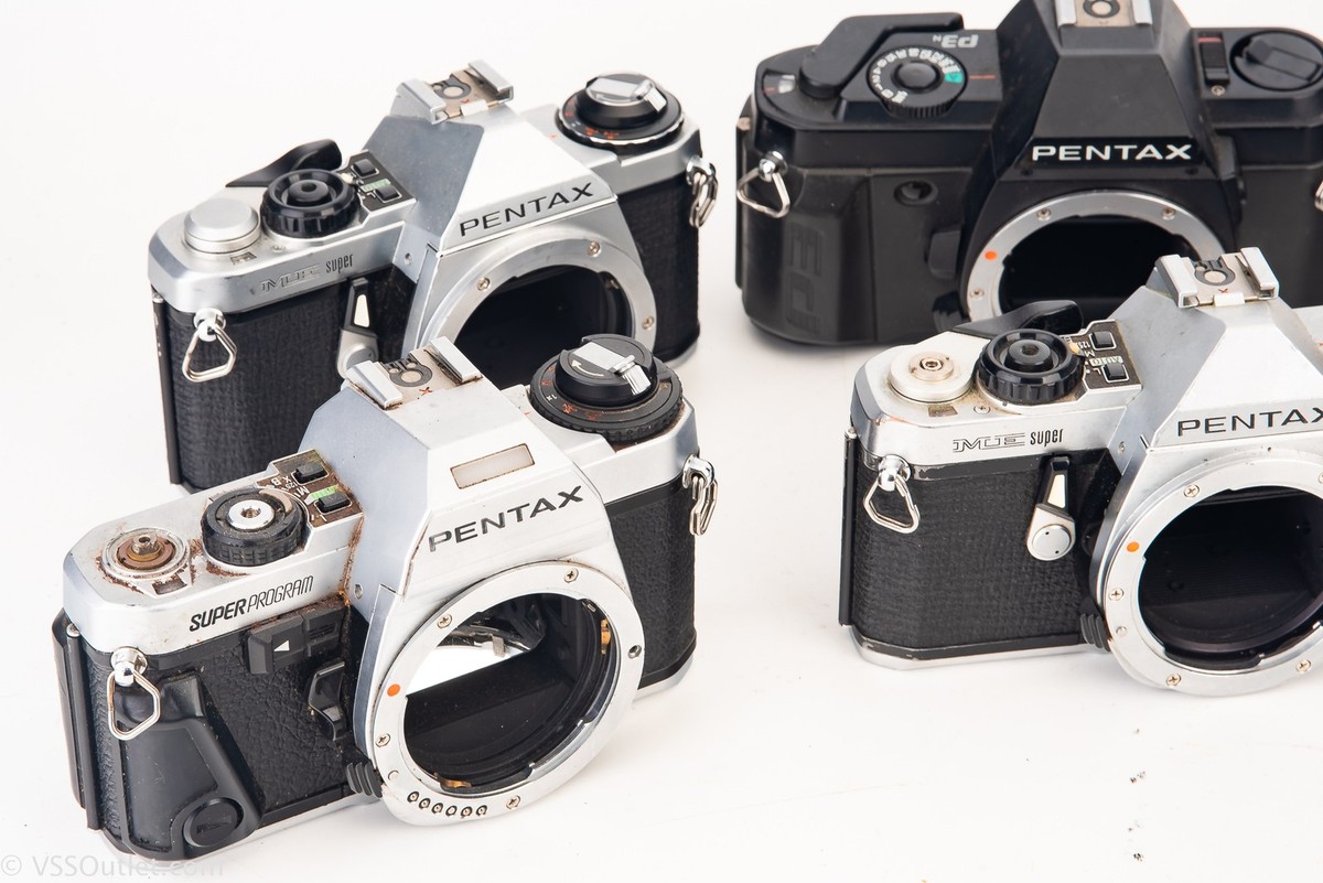 Lot of 9 Pentax 35mm Film Cameras ME Super ZX-50 P30t P3 AS