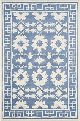 Handmade Tufted Pure Woollen Carpet for Living Room and Bedroom Color Sky Blue
