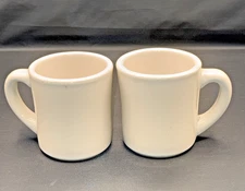 Vintage TUXTON Restaurant-Diner Heavy Coffee Mug Cup White 8oz.Set of 2