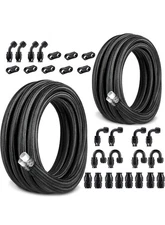 6AN 8AN PTFE Fuel Line Kit, AN6 AN8 Nylon Braided Fuel Line Hose Fitting Kit