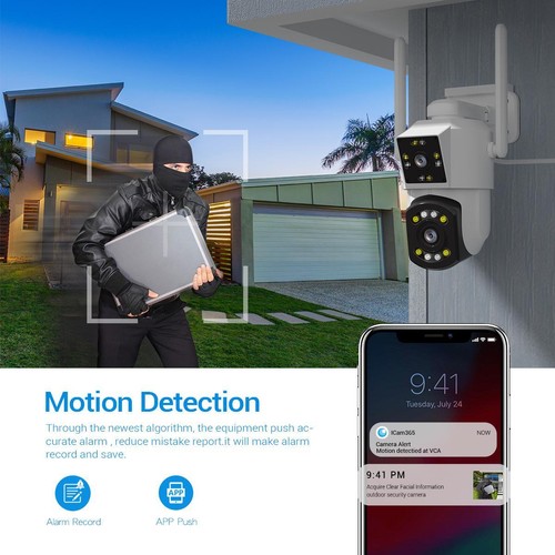 WiFi 3MP dual lens dual light Outdoor Smart Alarm IR IP Camera 2 Way Audio IP66 - Picture 6 of 15