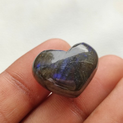 Natural Multi Flashy Labradorite Stone Puffy Heart Labradorite Gemstone R10511 - Picture 5 of 6