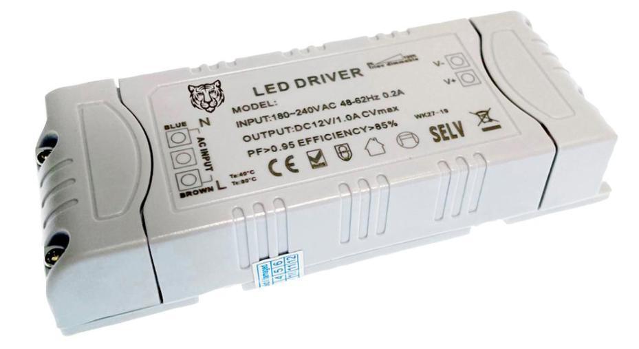 LED Driver 12V 1A 12W Adjustable Network - LED-DRIVER-12V-12W-DIM