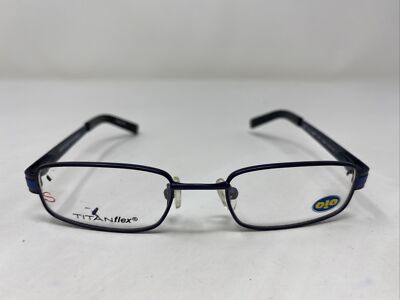 OIO TITANFLEX OT07 10/BLK 44-17-115 Black/Blue Full Rim Eyeglasses Frame BJ22