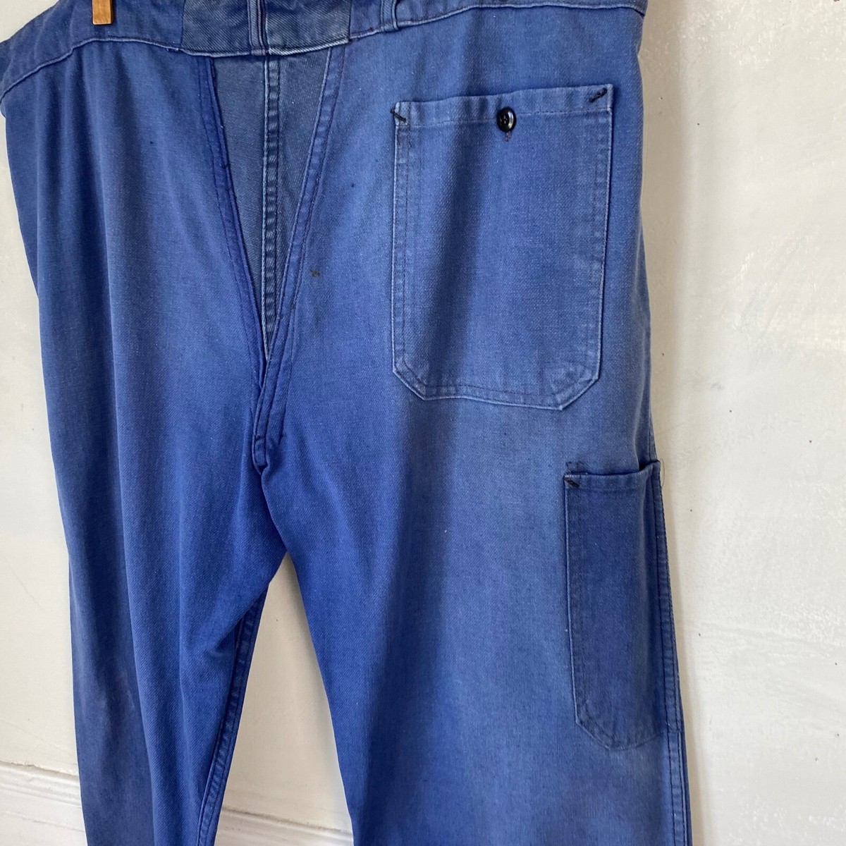 Vintage French work chore pants blue farmers 1920s trousers 40