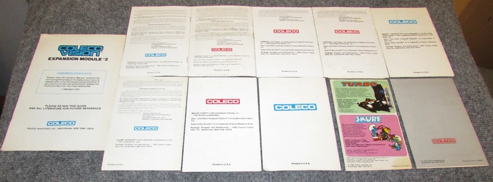 Lot of 11 Colecovision Instruction Manuals & Paper Inserts - Image 2 of 2