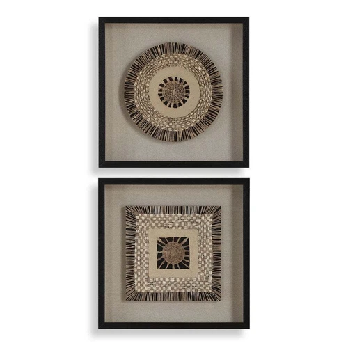 Two Woven Paper Intertwine Shadow Box Wall Decor  XXL 24" Uttermost 04367 - Picture 1 of 6