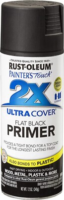 Rust-Oleum 249846 Painter's Touch 2X Ultra Cover, 12oz Flat Black Enamel