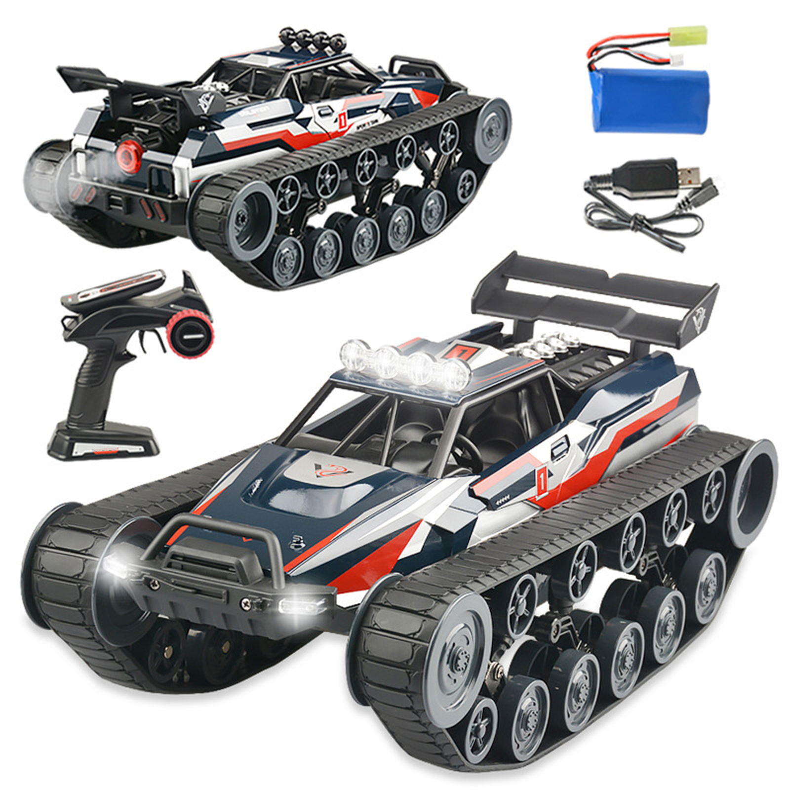 Remote Control Tank Car Remote Control Spray Car 1/12 2.4GHz Alloy