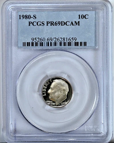 1980-S Roosevelt Dime PCGS Graded Coin Proof PR69 DCAM #95260