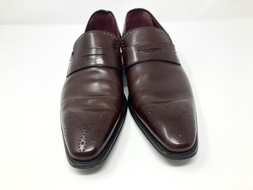 Men’s Mezlan Brown Penny Loafer Brogues Studded Shoes Sz 10M - Picture 2 of 9