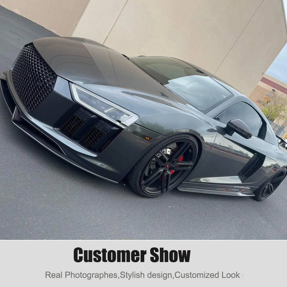 For Audi R8 V10 Gen 2 2016-2019 Real Carbon Side Skirts Lip Extensions Splitters