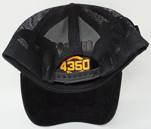 ALWAYS ON POINT Snapback Cap Faux Suede Mesh Trucker Hat Curved Visor Black NWT - Picture 8 of 8
