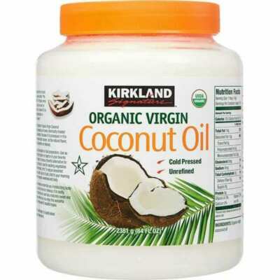 2 x Kirkland Organic Virgin Coconut Oil Cold Pressed Unrefined 2.48L (84 FL OZ)
