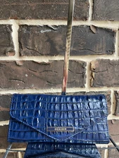 NWT $195 Brahmin Veronica Wallet  Ink Leontyne Leather blue