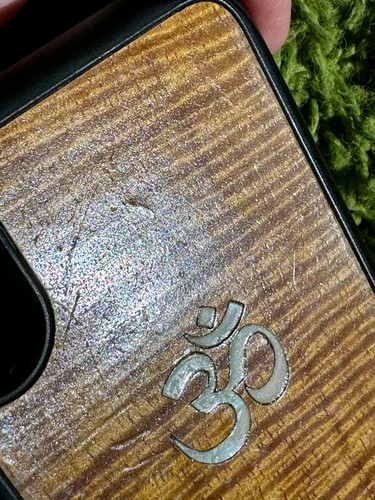 Handmade AAA Curly Koa Wood iPhone X/XS Case With "Om" Symbol Inlay by Thalia - 第 11/13 張圖片