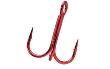 Gamakatsu Round Bend Treble Hook - Red, Choice of Sizes