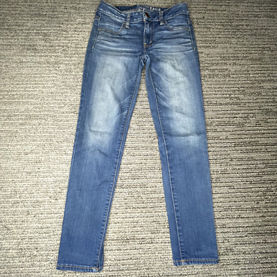 American Eagle Size 0 Girls Youth Jeans Jegging Ankle Mid Rise Stretch Denim