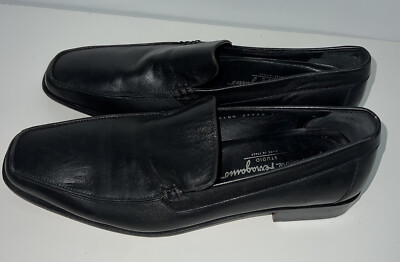Salvatore Ferragamo Mens Black Leather Loafers Dress Shoes Size 8.5 Italy s-l400.jpg main image 4
