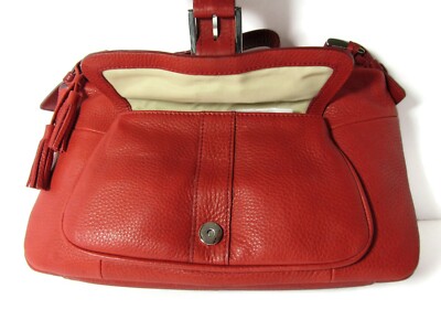 Vintage Charter Club Red Leather Clutch Handbag Removable  NWT - Charter Club Classic Red Women’s Leather Clutch main image 1