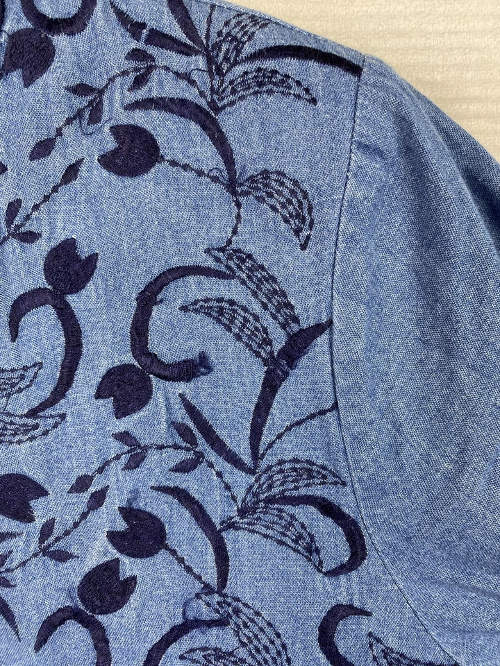 Vestido de mezclilla Country Wear Clothing Co de colección talla 12 terciopelo bordado cottagecore Foto 4 de 4