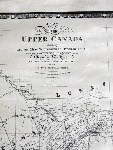 4 piezas, 2 mapas canadienses 18 pulgadas por 26 pulgadas cada provincia del Bajo 1798 y Alto Canadá - Imagen 15 de 24