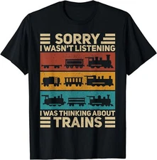 New Limited Retro Train Lover Model Railroad Conductor Funny T-Shirt Made In USA
