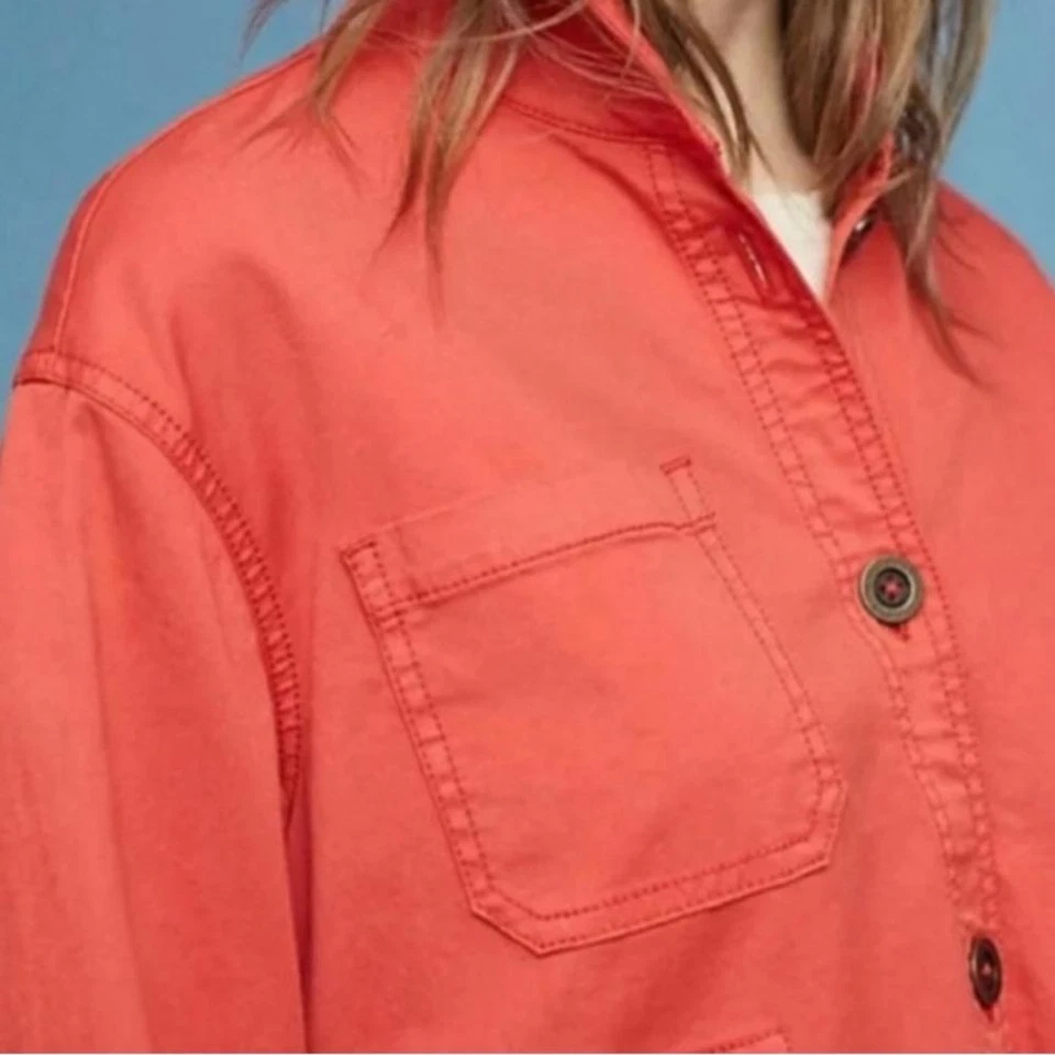 Jaqueta Swing Chino by Anthropologie Coral Feminina Média - Imagem 3 de 4