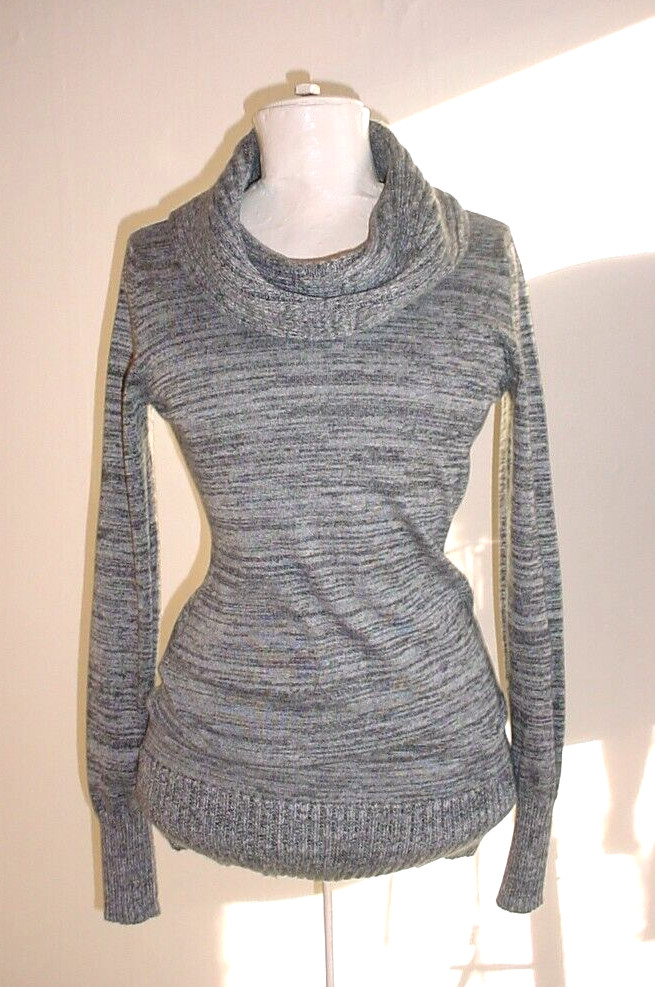The Limited XS Pullover Sweater Heather Gray Long Sleeve Cowl Neck Stretch