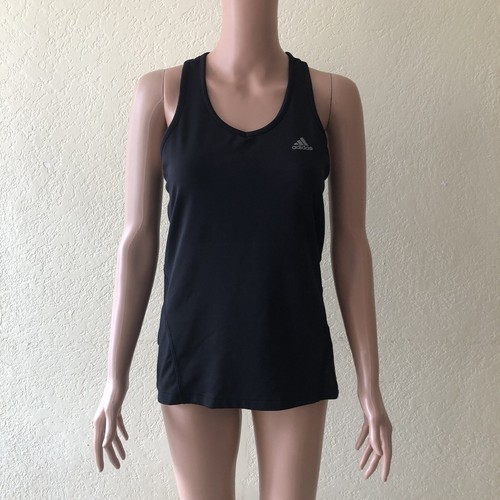 Adidas Women’s Size M Black Sleeveless Athletic Tank-Top Activewear Elastic
